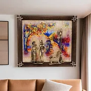 Ручная работа: Картина «Вечерняя прогулка. Мост» на ониксе — фотография 1