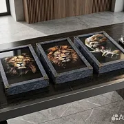 На память: Нарды под стеклом «Лев» — фотография 1