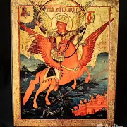 Икона "Арх. Михаил - предводитель святого воинства — оригинальный подарок — фотография 4