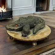 Скульптура «Крокодил» из кальцита, 320×205×70 мм — красивый подарок — фотография 1