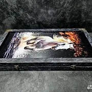 На память: Нарды под стеклом «Лошади» — фотография 8