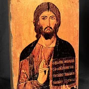 Икона деревянная "Христос Пантократор" — красивый подарок — фотография 1