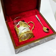 Латунный подстаканник «Корабли» в подарок — фотография 2