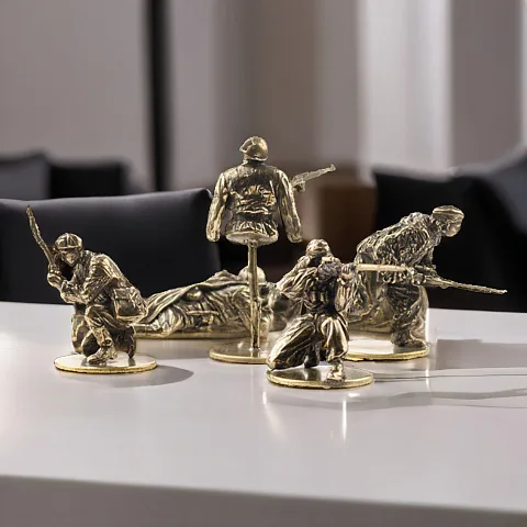 Подарочный бронзовый набор солдатиков «Советские снайперы», 5 шт., 1:35