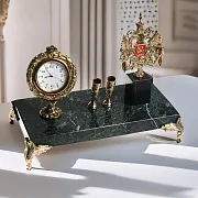 На память: Часы «Элина» с гербом ФНС и подставками — фотография 1