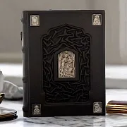 Русская иконопись — книга в кожаном переплёте в подарок — фотография 1
