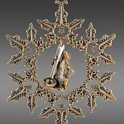 Бронзовая ёлочная игрушка с крысой — красивый подарок — фотография 2