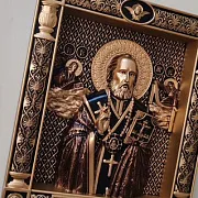 Подарочная резная Икона Св. Николай Чудотворец — фотография 4