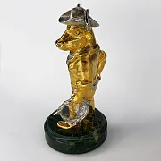 Статуэтка «Бык-ковбой» из бронзы с позолотой в подарок — фотография 4