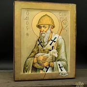 Икона "Св. Спиридон Тримифунтский" ручная работа — необычный подарок — фотография 4